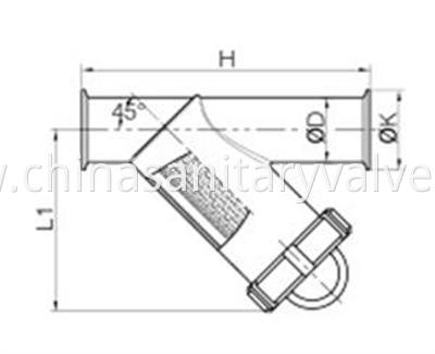 sanitary clamped Y-type strainer